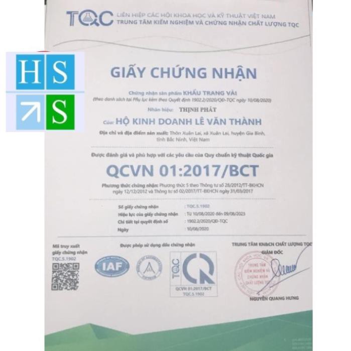 (Bán sỉ) KHẨU TRANG Y TẾ 4 LỚP THỊNH PHÁT (Hộp 50 cái, Mầu Xanh và Trắng) - NPP HS Shop