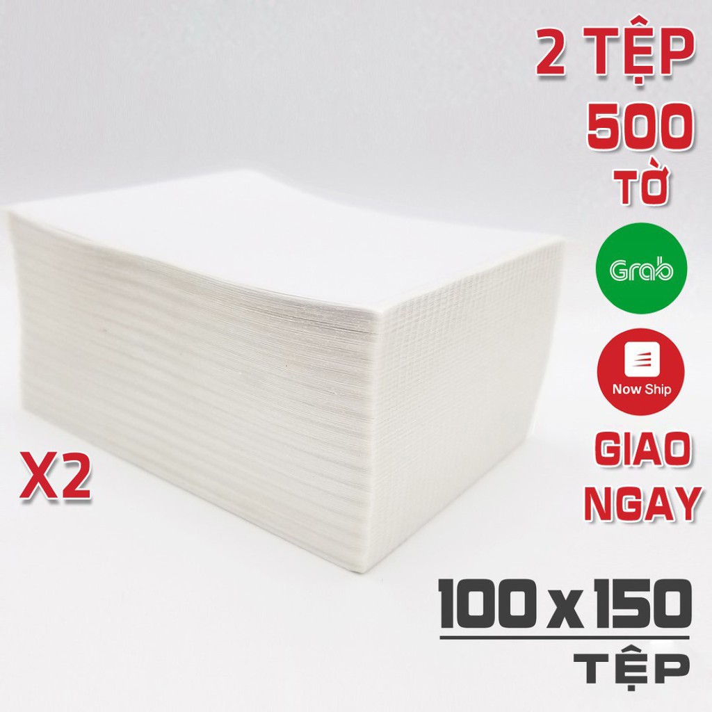 2 Tệp 1.000 Tờ Giấy A6 10x15cm in đơn shopee cho máy in TMĐT ABIT Q900 Rongta RP421, Q900, DT108B, XP470B, N41 100x150mm