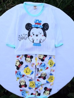 Bộ dài cotton giấy cài vai