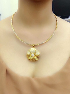 Vòng cổ kiềng cổ mạ vàng 24k