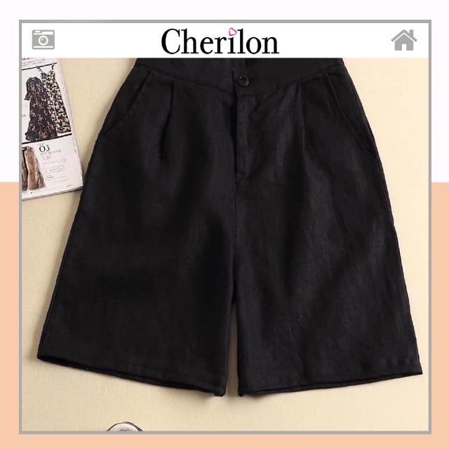 Quần short đũi_quần đùi đũi khoá thật Cherilon