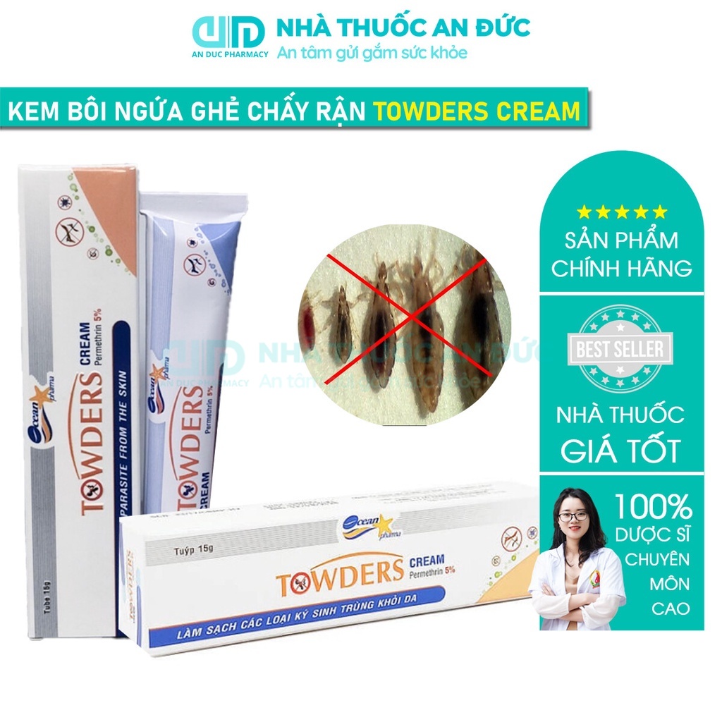 Kem Bôi Ghẻ Ngứa, Kem Bôi Chấy Rận Towders Cream – Nhà thuốc An Đức