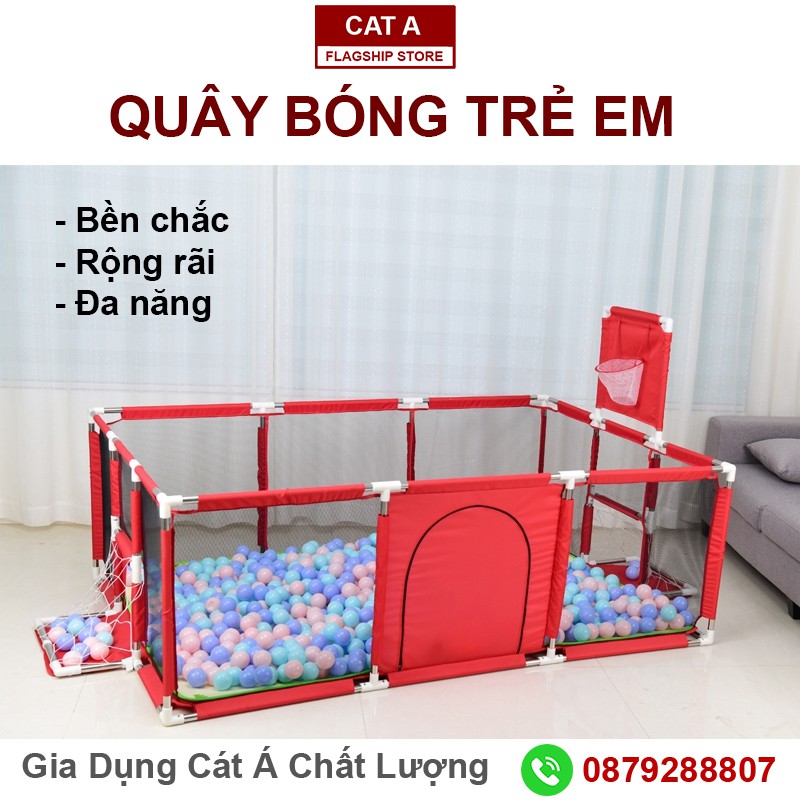 Quây bóng, quây bóng rổ, bóng đá, cũi cho trẻ hình chữ nhật kích thước 1m2x2m, tháo lắp dễ dàng  [MS006]