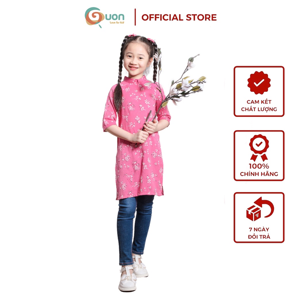 Set áo dài cổ cao cho bé gái từ 11 - 41kg - GUON