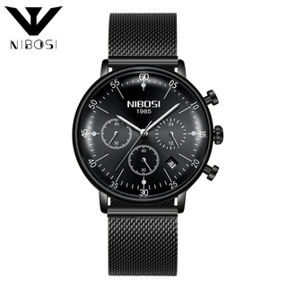 Đồng hồ nam Nibosi 2331 dây lưới thép 6 kim đẳng cấp doanh nhân