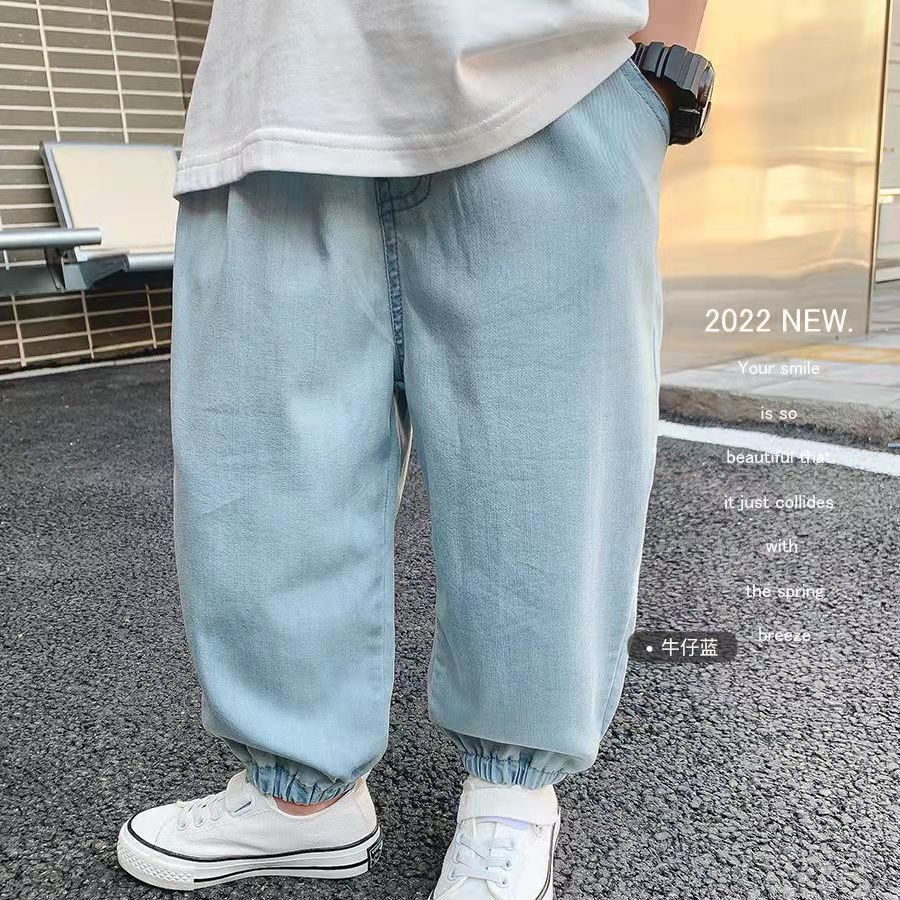 Quần Jean Dài Mỏng Dáng Rộng Phong Cách Phương Tây Thời Trang Mùa Hè Mới Cho Bé Trai