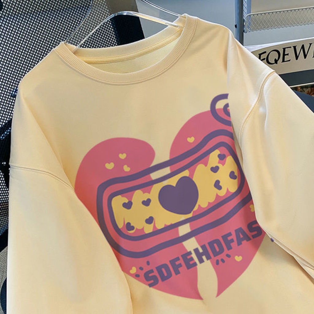 Áo Sweater Cổ Tròn In Họa Tiết Dễ Thương Thời Trang Mùa Thu Cho Nữ