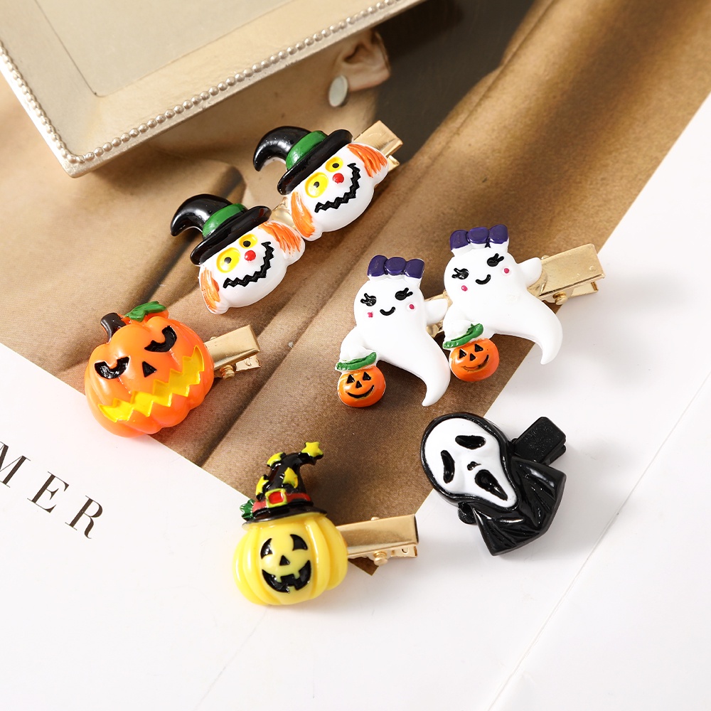 Bộ 2/4 kẹp tóc Haimeikang hình bí ngô Halloween dễ thương