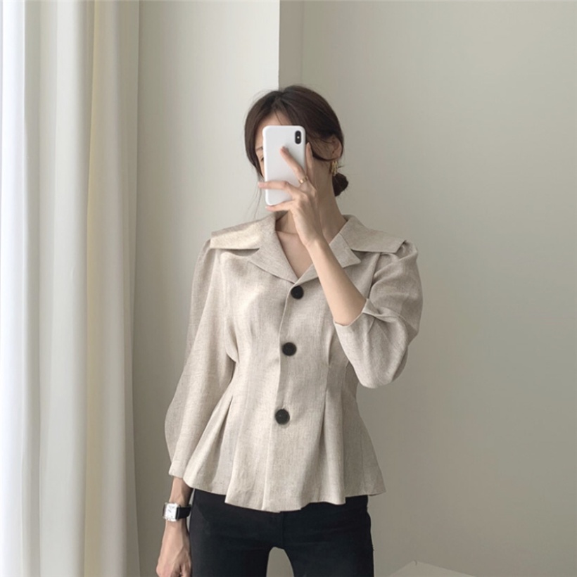 Áo khoác GENAISHA tay dài phong cách retro Hàn Quốc thời trang dành cho nữ