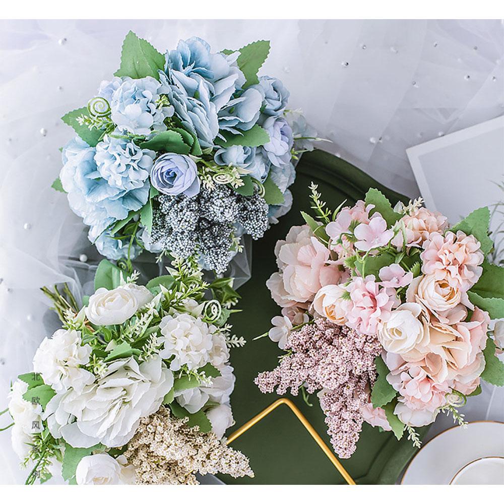 KUNHEV Bó Hoa Mẫu Đơn Bằng Lụa Nhiều Màu Trang Trí Bàn Tiệc Cưới