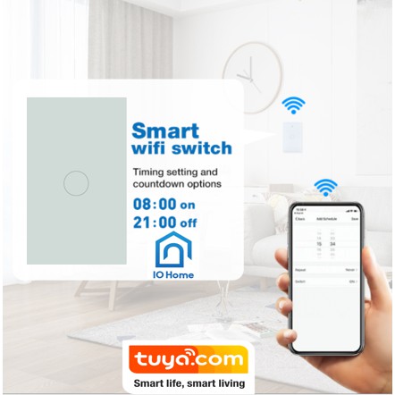 Công tắc thông minh điều khiển bình nóng lạnh/ máy lạnh viền nhôm mặt 2.5D cao cấp 20A 4400W  - wifi + bluetooth