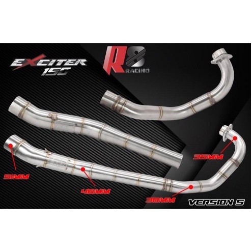 Cổ pô tăng 2 khúc R8 Racing xịn dành cho Exciter 150 Ex150