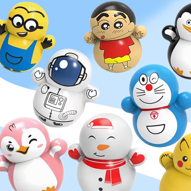 Lật đật mini squid game, đôrêmon, siêu nhân, minon dành cho bé siêu dễ thương