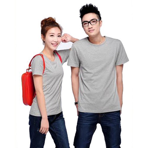 Áo thun trơn nam form rộng phong cách hàn quốc vải poly cotton mịn MÀU XÁM SIÊU SALE !! SIÊU SALE !!