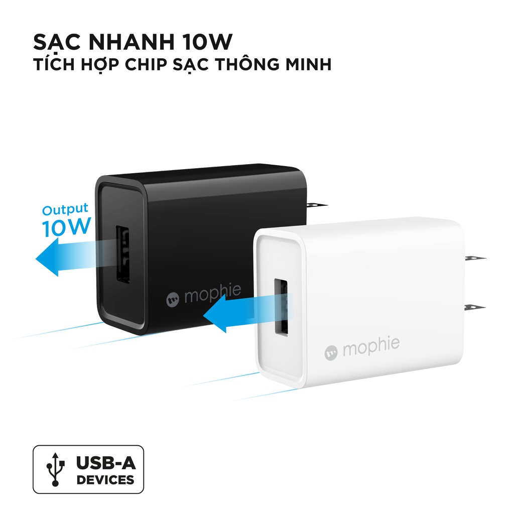 Sạc MOPHIE 10W USB-A sạc nhanh cho iPhone/iPad