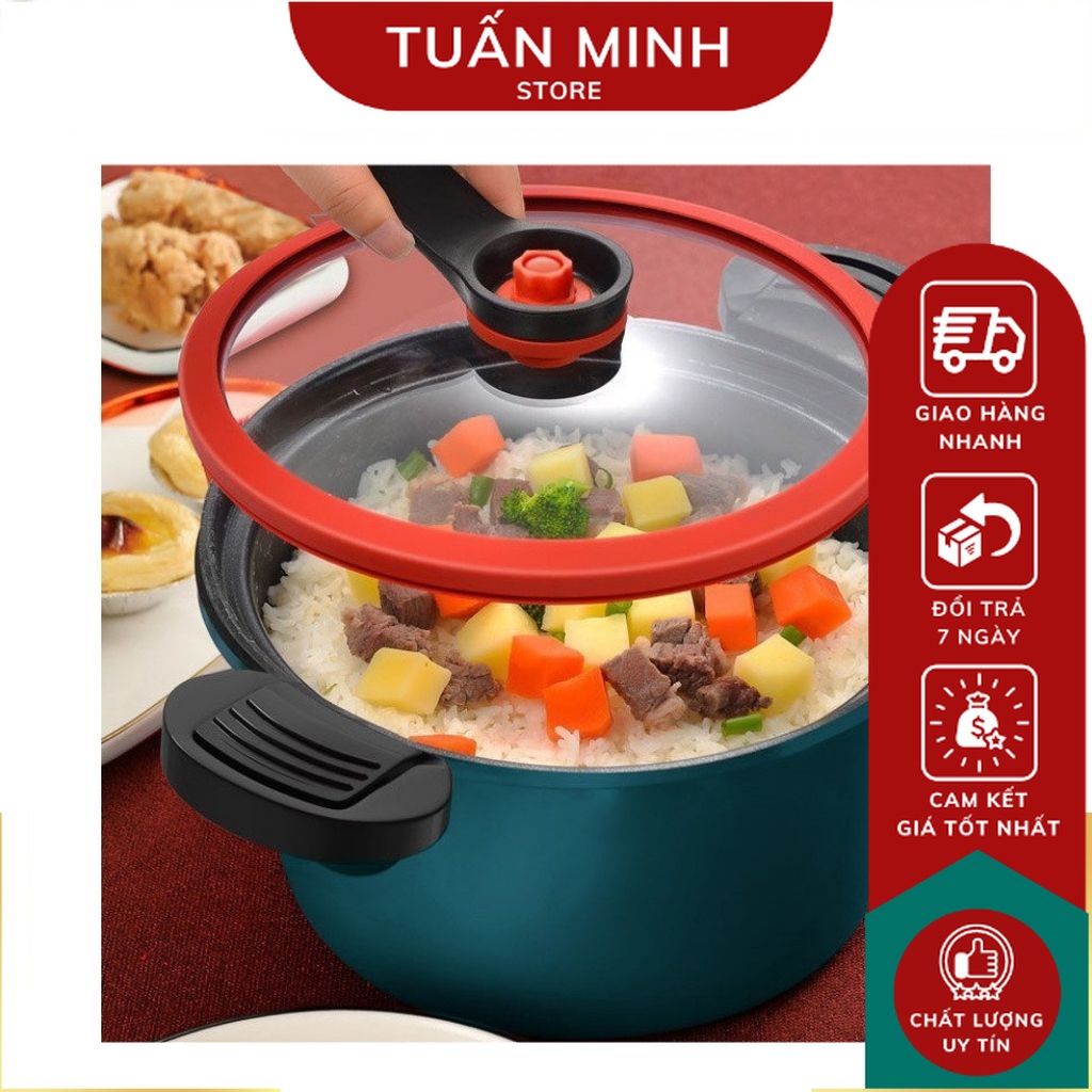 Nồi Áp Suất Chống Dính Dung Tích 3.5ml, Sử Dụng Được Cho Bếp Từ Gọn Nhẹ, Dễ Sử Dụng, Kiểu Dáng Hàn Quốc Sang Trọng