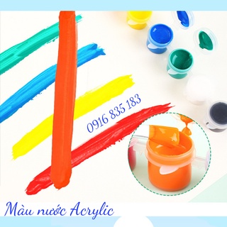 Màu nước Acrylic vỉ  6 màu 3ml (tặng kèm 1 cọ tô)