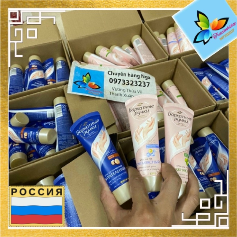 Kem dưỡng tay lụa Nga silky hands 80ml nga oliu xanh hạt dẻ đêm vitamin e a