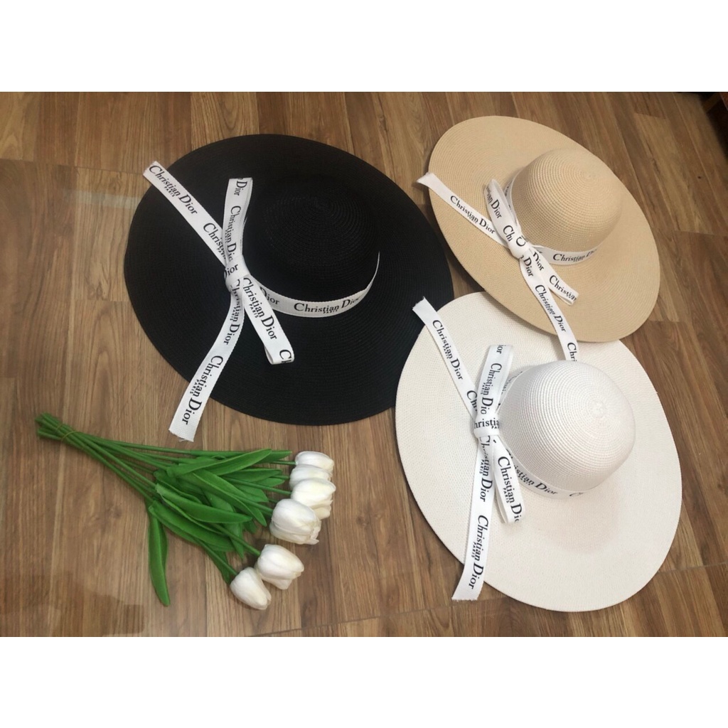 Mũ cói đi biển Vành rộng Sang Chảnh
