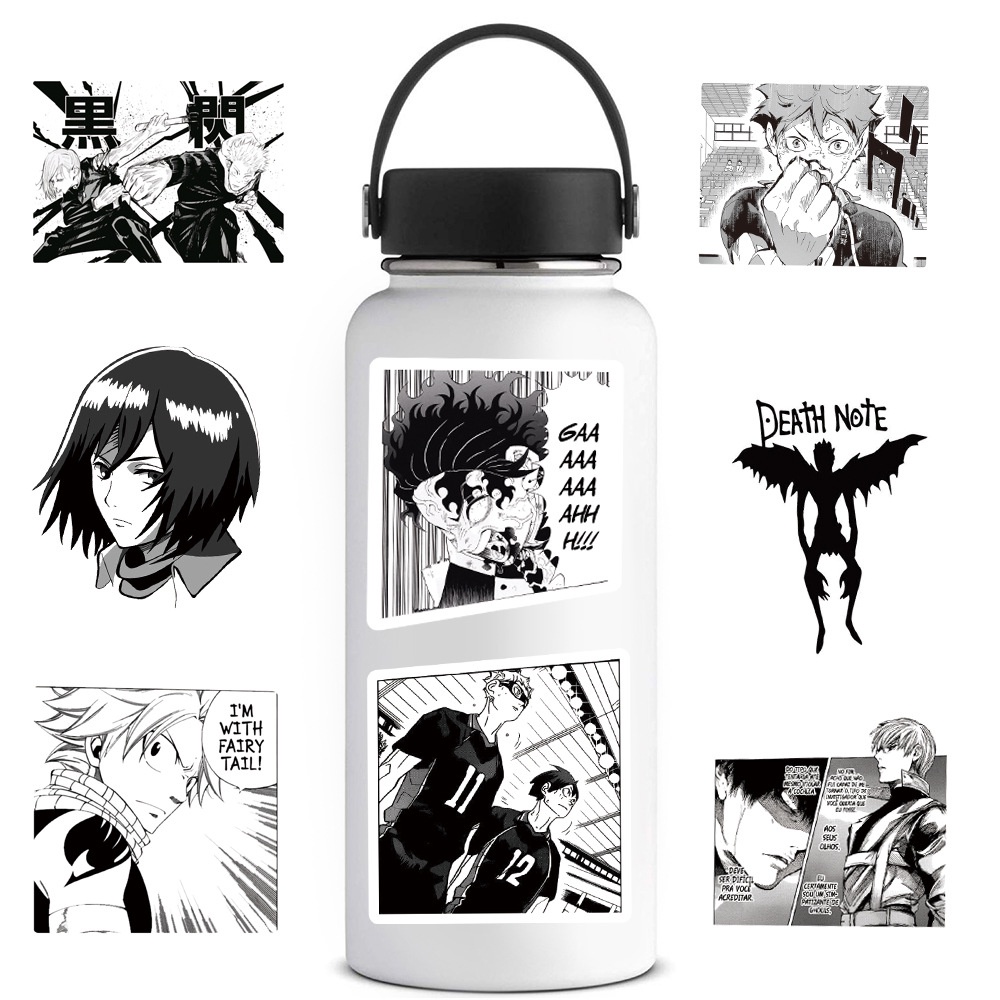 Bộ 100 Miếng Dán Anime Màu Trắng Đen Trang Trí Laptop Và Hành Lý