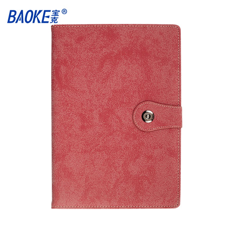 NoteBook Sổ Tay B5 ,Sử Dụng Văn Phòng  Màu Đỏ ,Có Khóa Bìa Da PU 18K Chống Thấm,BAOKE/NB1418