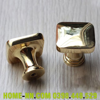 Núm nắm tủ hiện đại hình vuông màu vàng bóng TN2086-A (1cái)