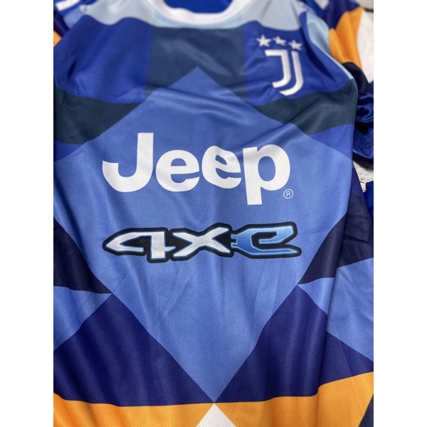 Set Bộ quần áo thể thao bóng đá nam nữ vải mè thái clb juve áo xanh 3D quần xanh logo thêu đầy đủ