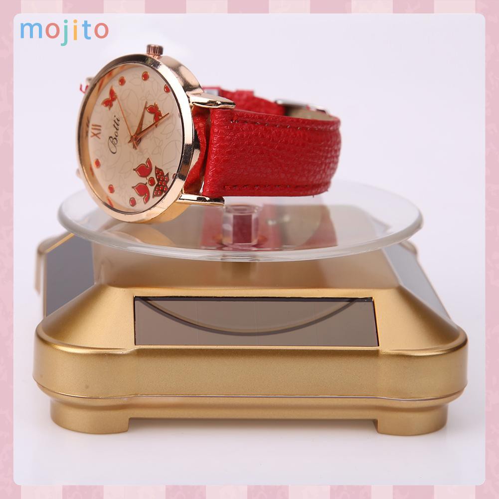 MOJITO New Solar Showcase 360 Turntable Rotating Jewelry Watch Ring Display Stand