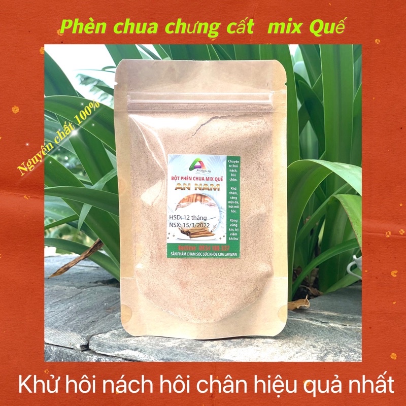 Bột Phèn Chua Chưng Cất Mix Quế 120g