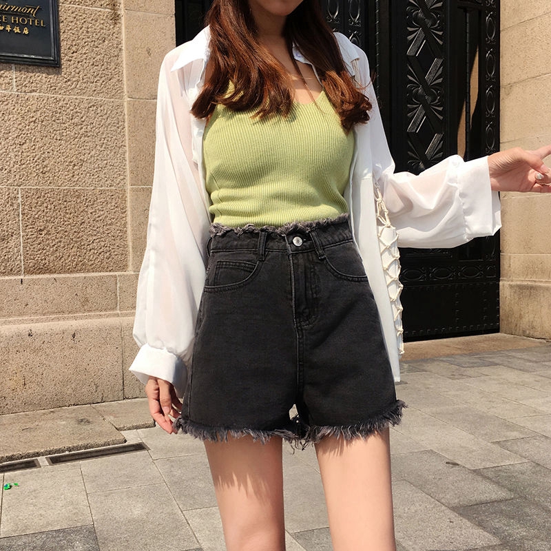 Quần short denim lưng cao thời trang nữ | BigBuy360 - bigbuy360.vn
