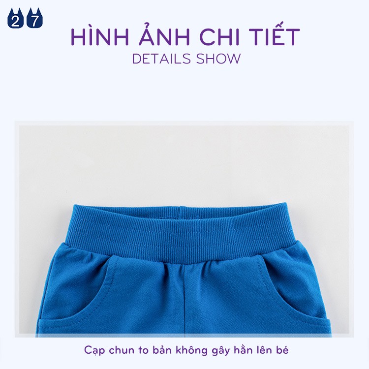 Quần thun trơn cho bé 27kids quần short cho bé chất cotton hàng xuất Âu Mỹ