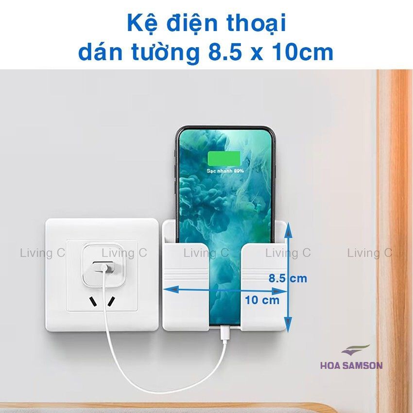 Giá đỡ điện thoại sạc pin dán tường - giá để remote máy lạnh