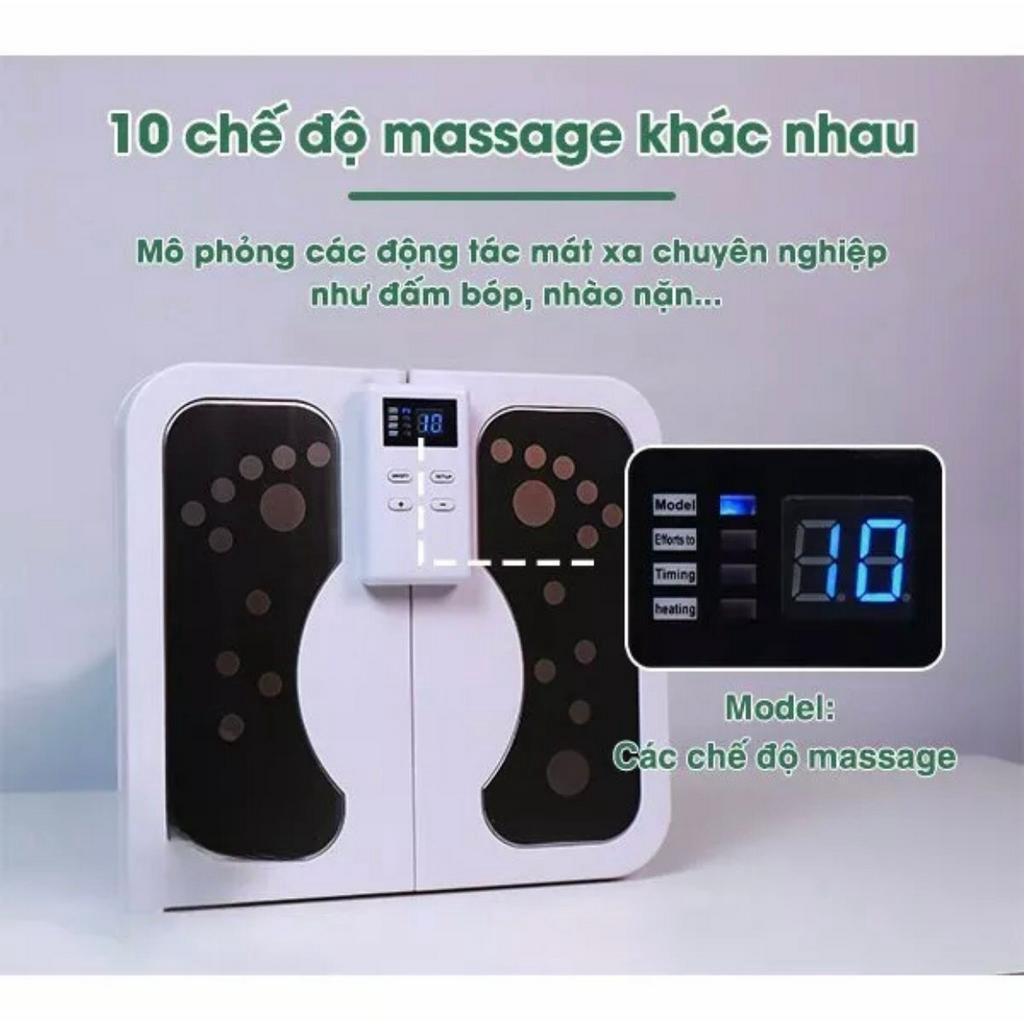 Máy massa bàn chân điện xung kết hợp hồng ngoại, thảm massa chân giúp lưu thông khí huyết
