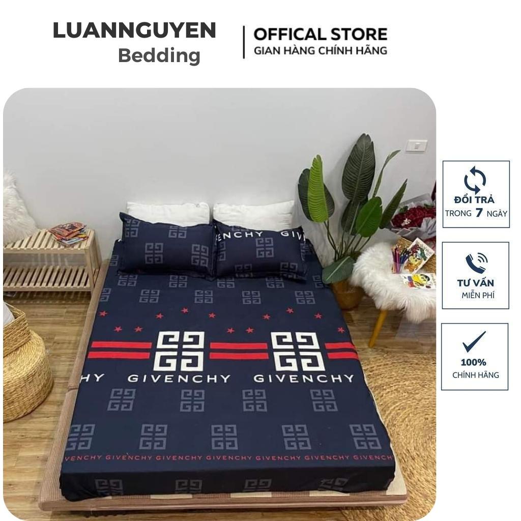 Bộ ga gối 3 món cotton poly bọc đệm 1m6x2m và 1m8x2m gồm drap bo chun và 2 chiếc vỏ gối
