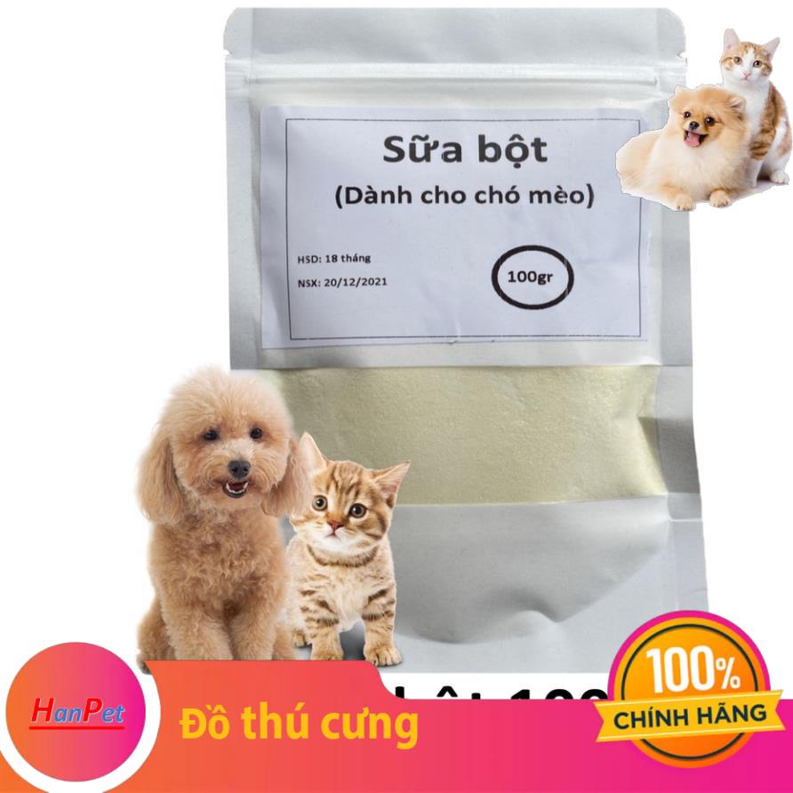 Sữa bột 100gr Sữa cho chó mèo dạng bột (Bio milk new)