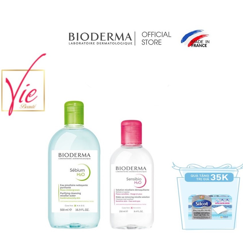 Nước tẩy trang Bioderma cho da nhạy cảm - Bioderma Sensibio + Sebium H2O 500ml