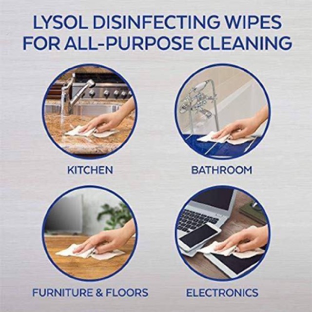 Khăn lau Lysol/Clorox gói 20 tờ