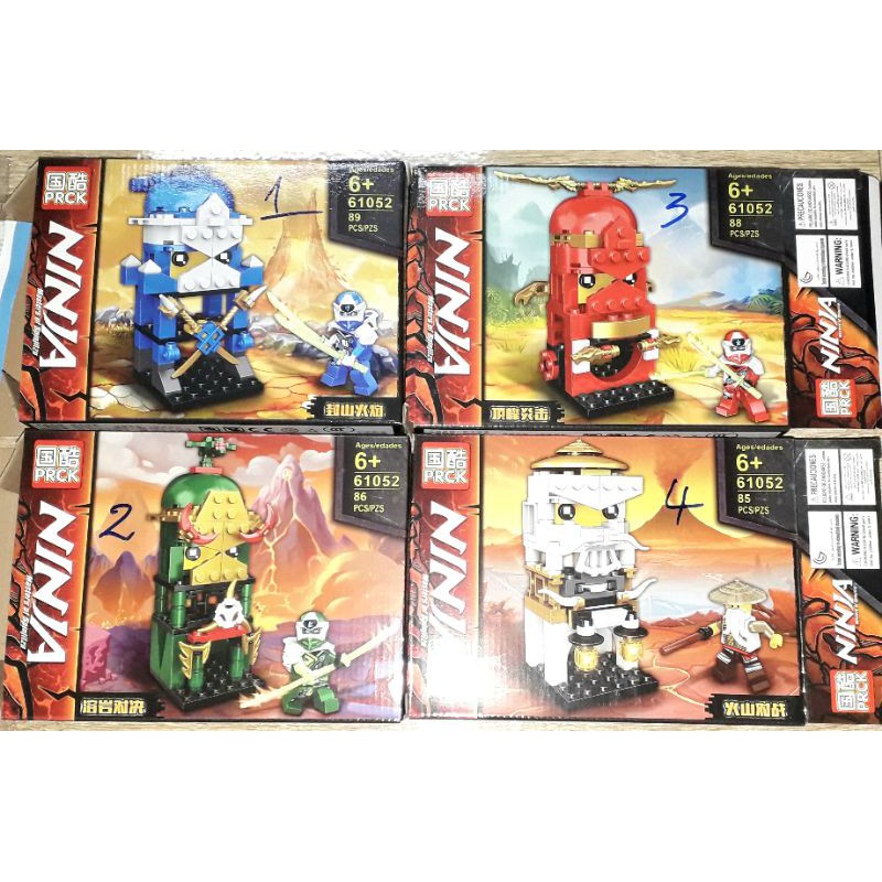 Lắp ráp 1 hộp LegoNinja Lò luyện võ Ninja 61052 có nhiều chi tiết bằng nhựa