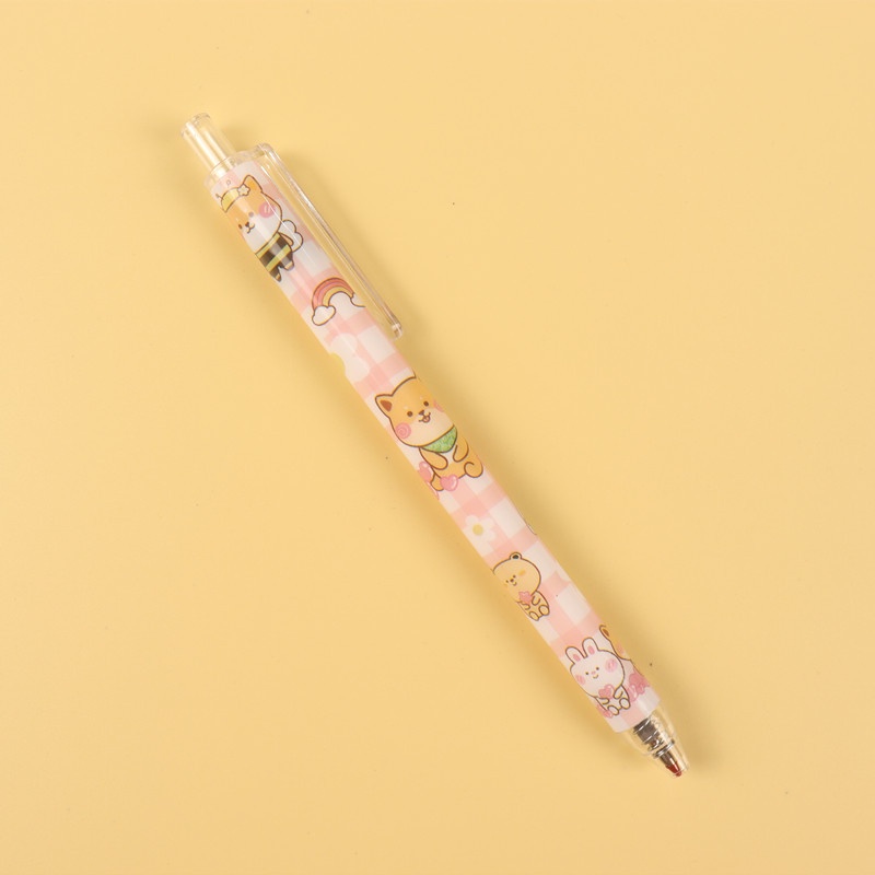 Set 6 Bút Mực Gel Ngòi 0.5 Mực Đen Hình Gấu Hoạt Hình Đáng Yêu