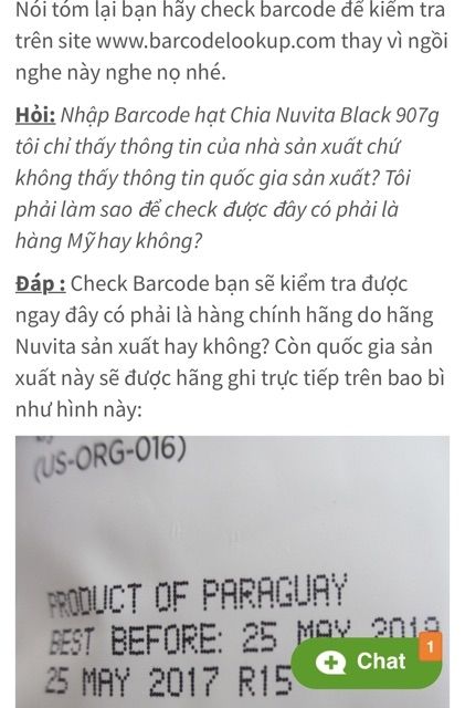 Combo 20kg Hạt Chia Mỹ Nutiva 907gr date 2023