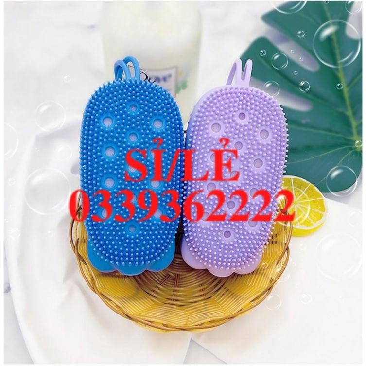 [ HAIANHSHOP ]  Bông Tắm Silicon Tạo Bọt 2 Mặt Siêu Mềm - Bông Tắm Tẩy Da Chết Thông Minh  Duashop &gt;