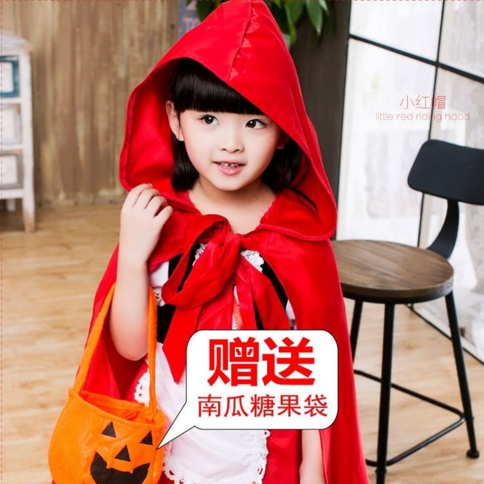 Bộ Đồ Hóa Trang Cô Bé Quàng Khăn Đỏ Xinh Xắn Cho Bé Gái Dịp Halloween