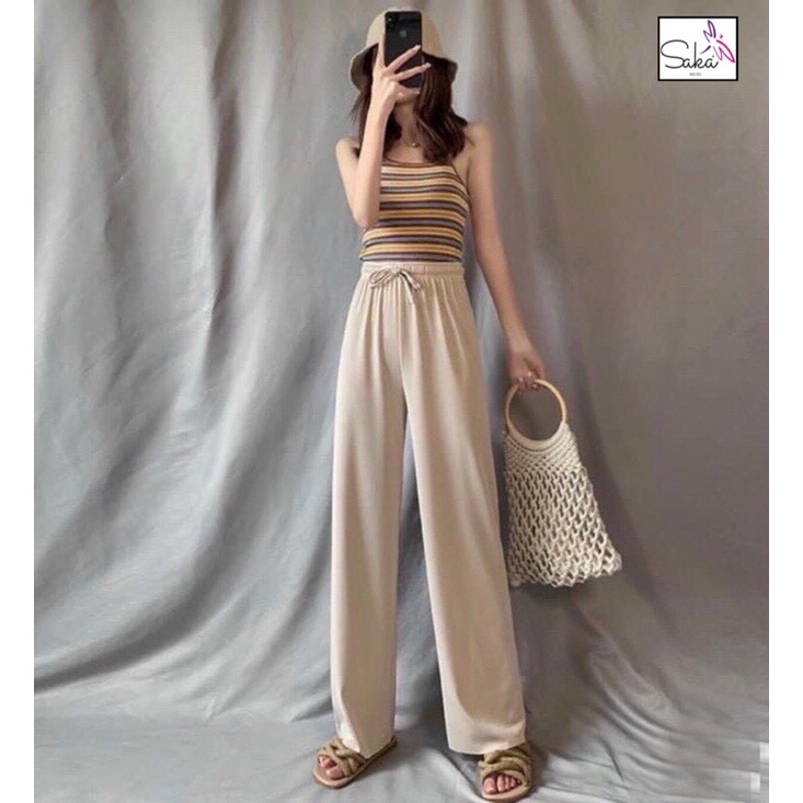 Quần thun suông nữ cọng tăm quảng châu nhiều màu