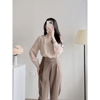 Quần baggy cạp cúc bấm