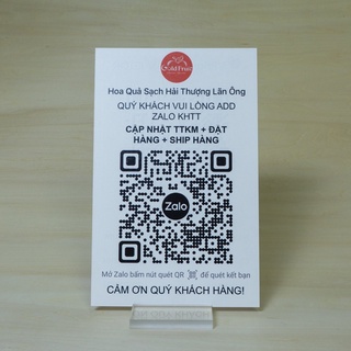 Mã QR CODE để bàn bằng mica bền đẹp