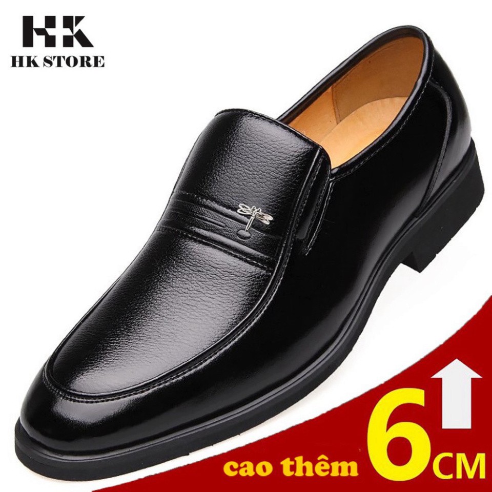 GIÀY DA NAM TĂNG CHIỀU CAO  HK.STORE HÀNG CAO CẤP - CAO THÊM ĐẾN 6CM - PHOM DÁNG CỔ ĐIỂN DỄ SỬ DỤNG - LÓT MỀM ĐI ÊM CH