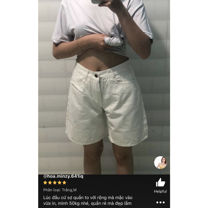 Quần short jean nữ màu trắng chất mềm mại , siêu mát - Quần sọt jean ngố lửng nữ TA21