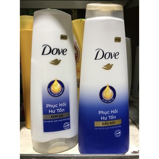 Dầu gội và dầu xả dove phục hồi tóc hư tổn- 325g-date 2024