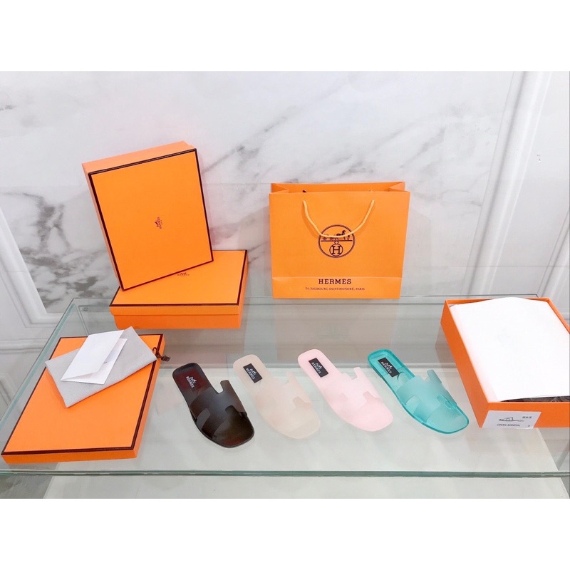 Dép nhựa cao cấp đế bệt cho nữ thương hiệu Hermes HM cao cấp