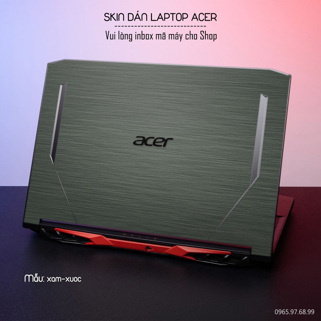 Skin dán Laptop Acer màu xám xước (inbox mã máy cho Shop)